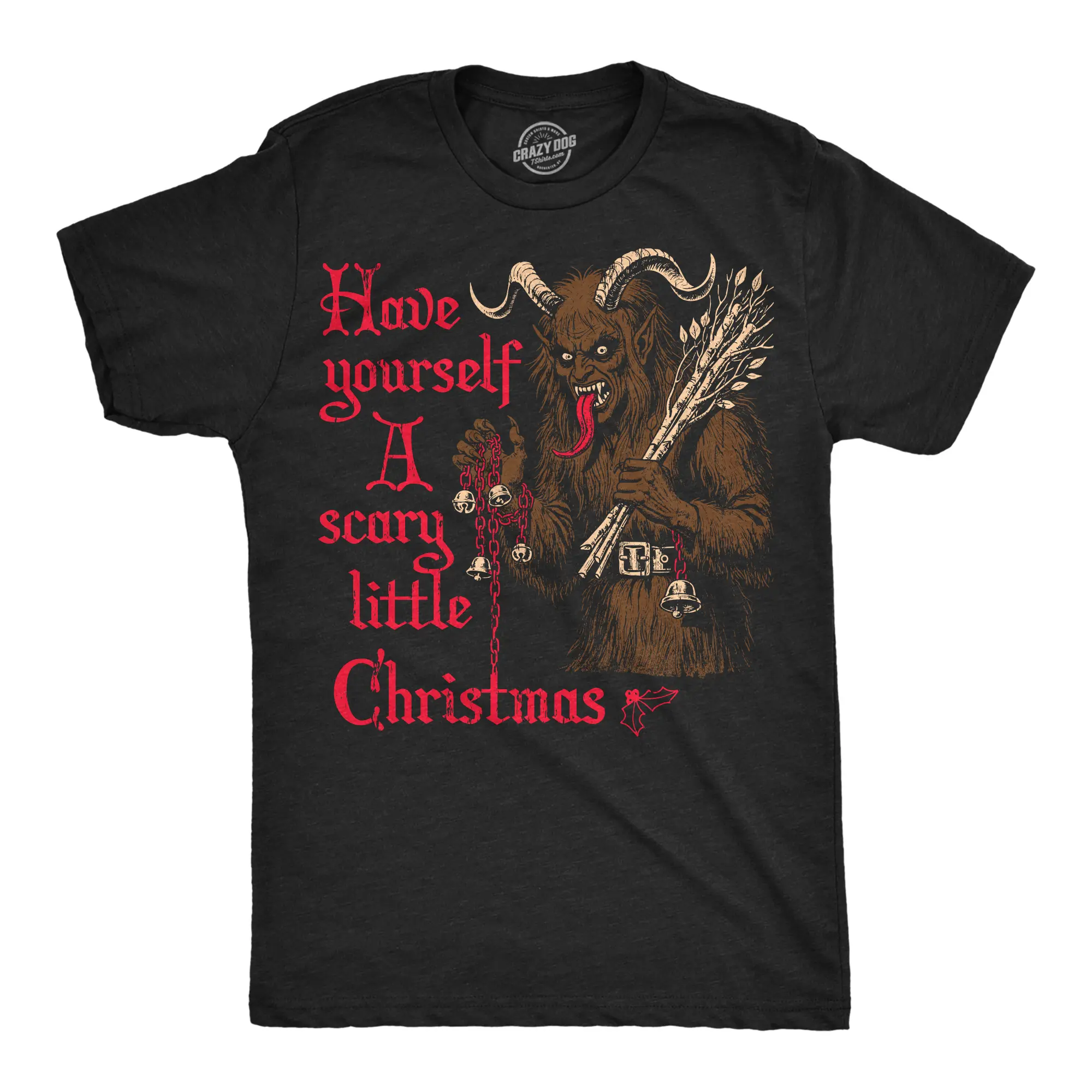 Mens Funny T Shirts Have Yourself A Scary Little Christmas Sarcastic Krampus Graphic Novelty Tee For Men Mens Funny T Shirts Cool Vintage Fashion T-Shirt Gift Classic Menswear Christmas Apparel for Men Novelty Black -