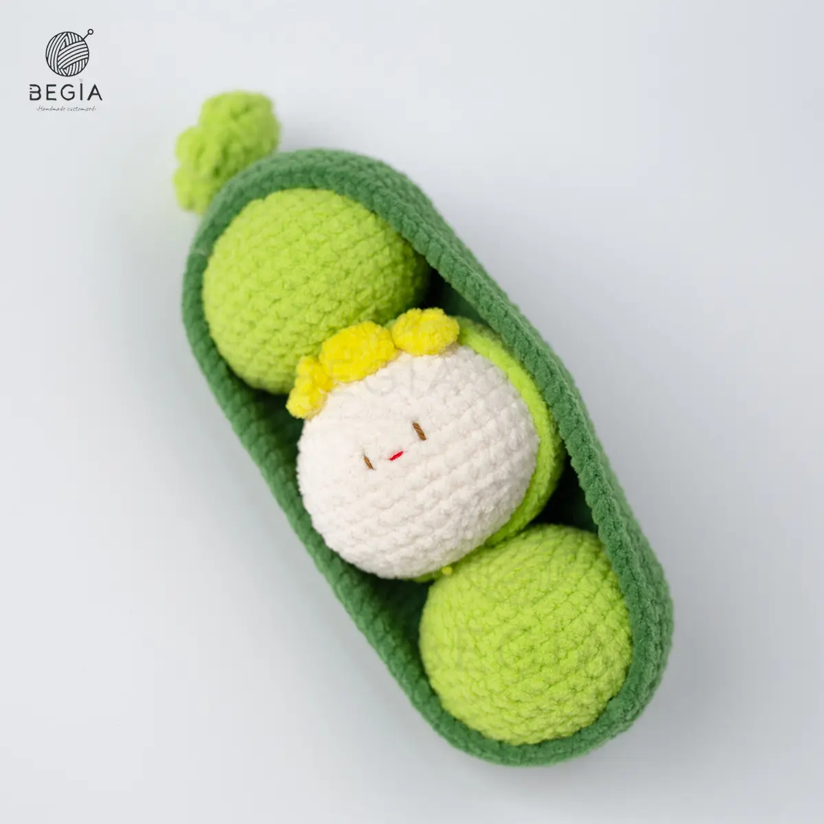 Handmade Crochet Pea Pod Doll | Cute Decorative Figurine | Home Decor