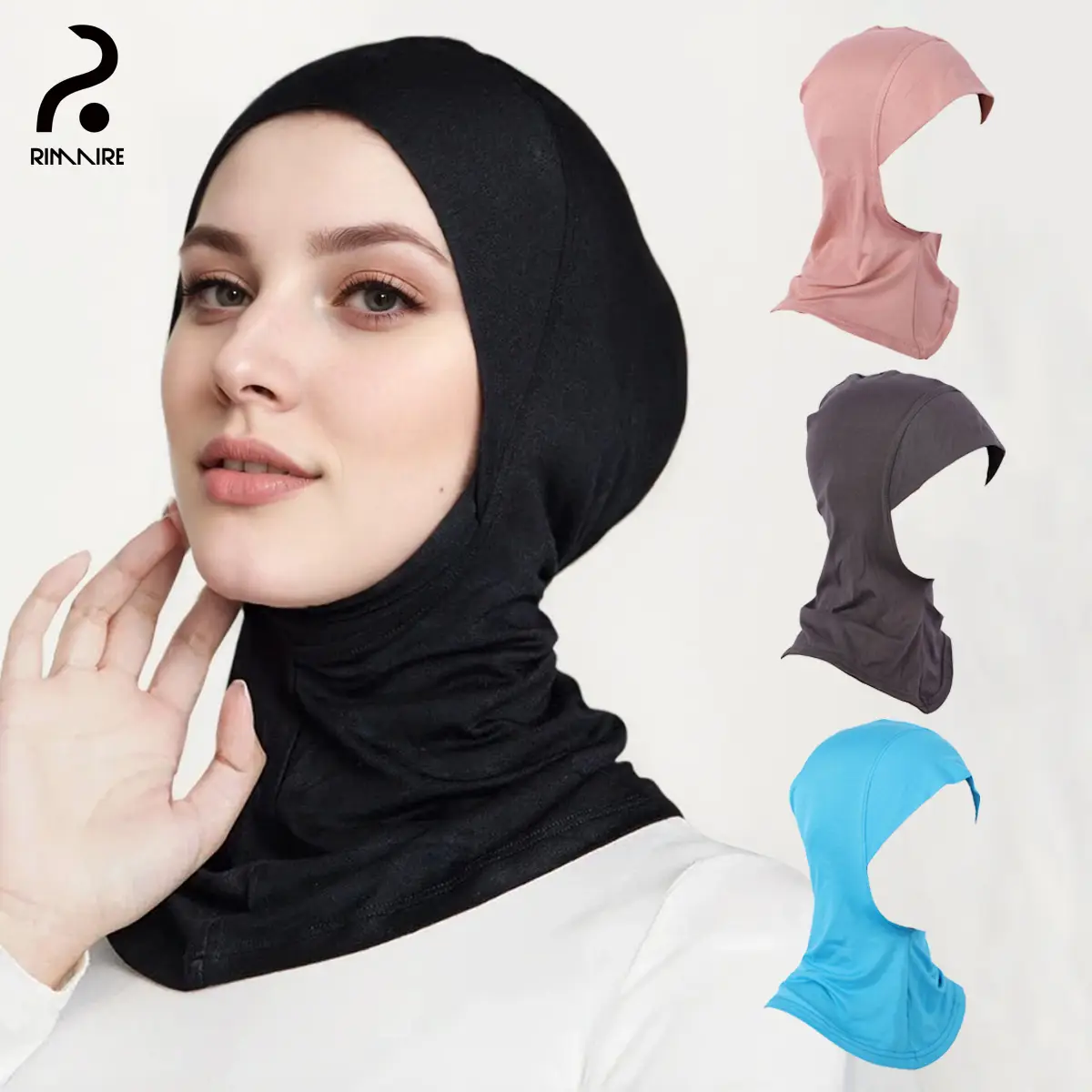 RIMAIRE Adjustable Modal hijabs Turban Set Ramadan Hijab Cap Muslim Strech Undercap for Girls Premium Scarf Hat fashionable clothing pull sport Modest