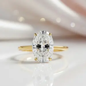 3.50 Carat Oval Cut Solitaire Yellow Gold Engagement Ring