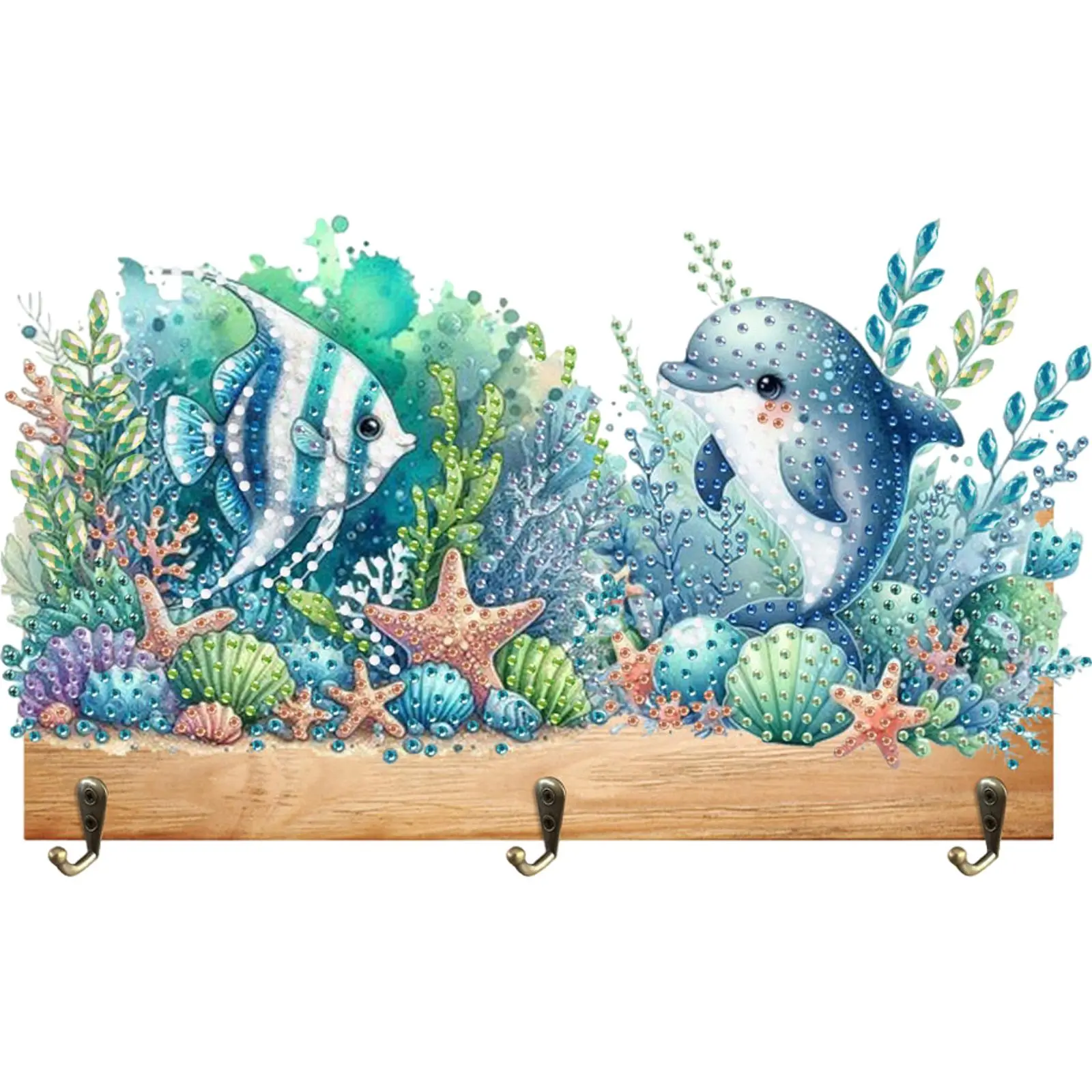 Animal Patterns Wood DIY Diamond Art Craft Wall Hooks Diamond Painting Hanging Hook for Wall Decoration and Space-Saving Storage