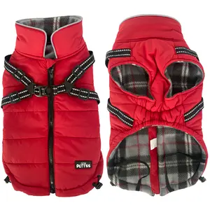 Warm Dog Coat Jacket w/Harness, Waterproof Reflective, Padded, Windproof, Cozy Snow Vest, Perfect for Small Medium Large Dog (Pack of 1)