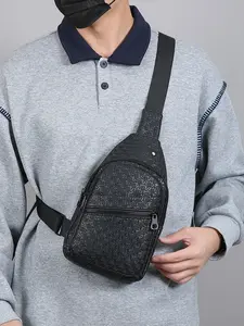 1pc Men's crossbody bag with solid color zipper closure, waterproof, fashionable, Stylish crossbody, exquisite, versatile, casual and practical, suitable for daily commuting, shopping, parties, gifts, men's crossbody bag