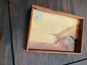 Custom Viking Vegvisir Vanity Tray Solid Cedar with Epoxy