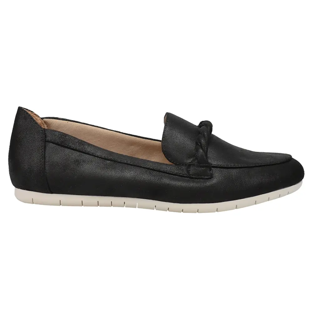 LifeStride Womens Drew Black Round Toe Loafers Flats Casual - Black