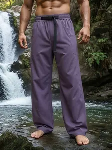 Unisex Outdoor Casual Pants, Mountain Style, Slight Waterproof Windproof Straight Leg, Adjustable Cuffs, Hiking Camping Trekking