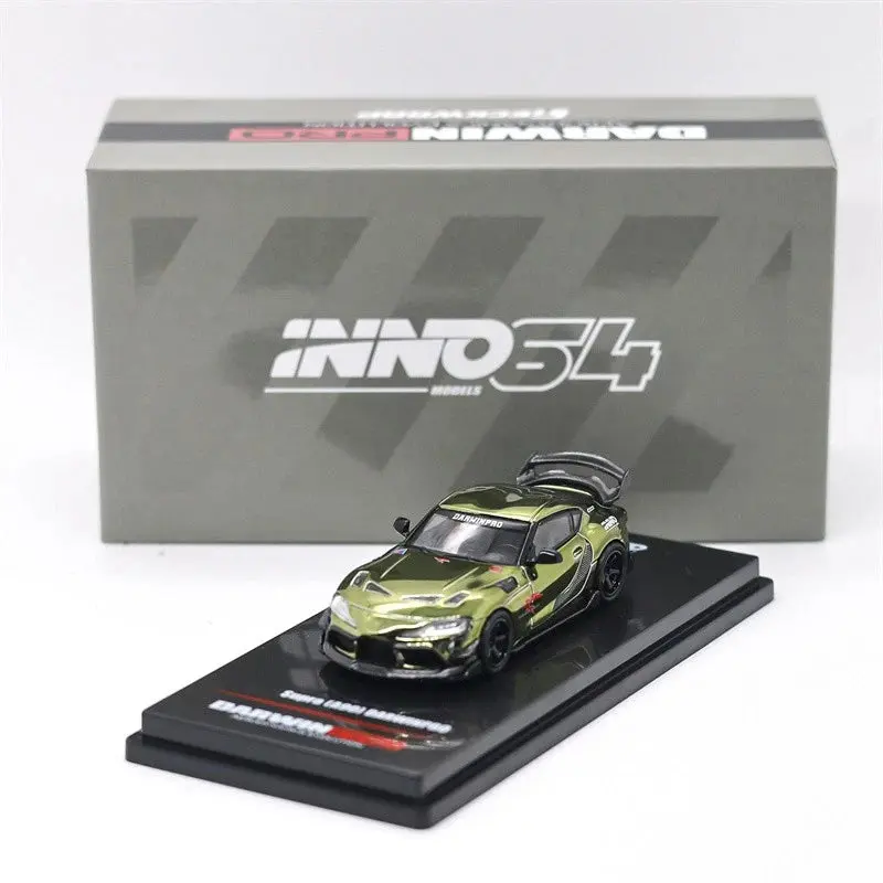 (Chase) INNO 1:64 SUPRA A90 DARWIN PRO Matt Green Diecast Model Car