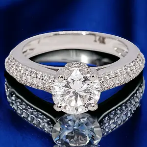 2.12 Carat Solitaire, Round Cut Lab Grown Diamond Engagement Ring