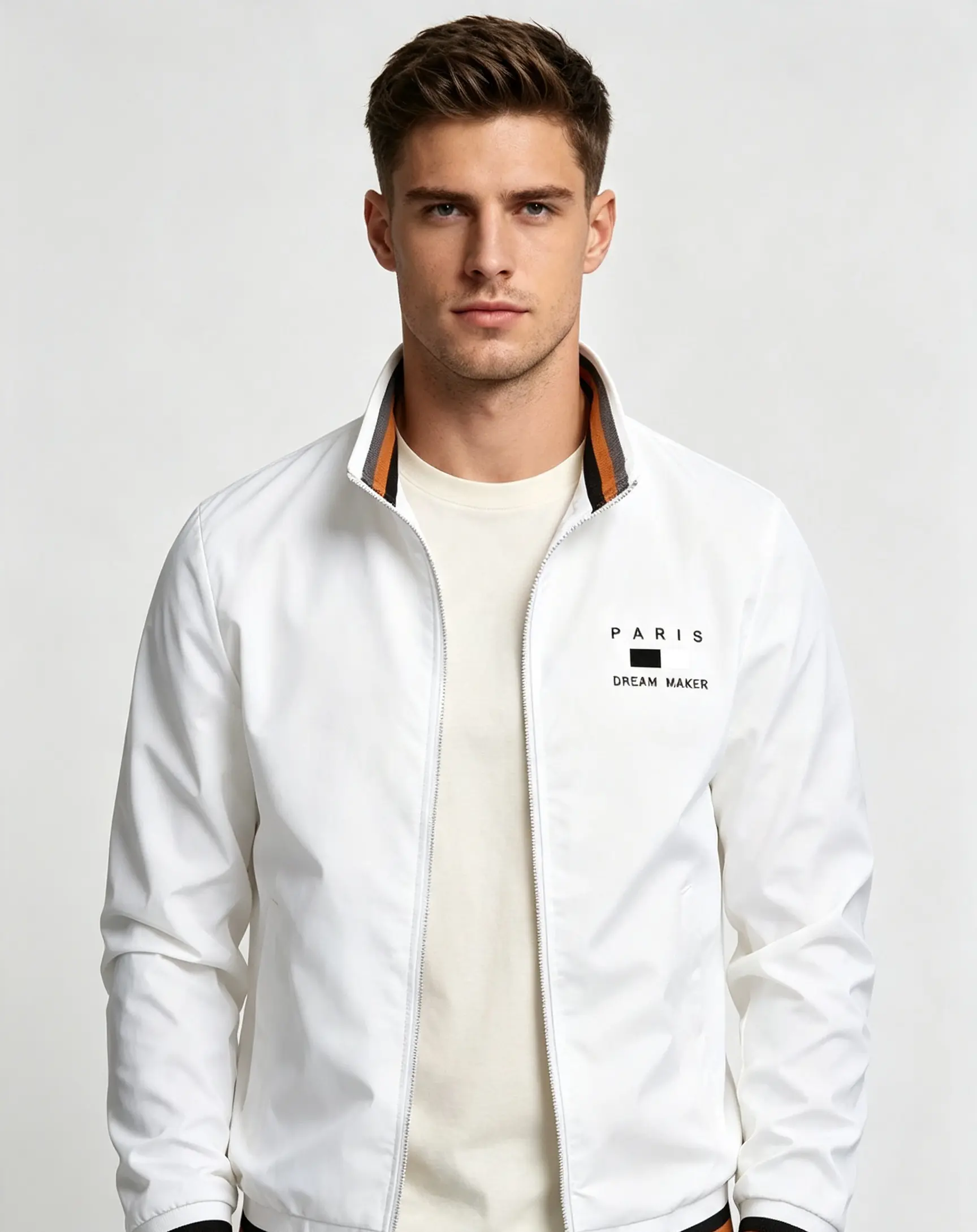 Men's Oversized Varsity Bomber Jacket | Stand Collar Zipper Outdoor Coat for Spring & Autumn | Designer Style Casual Streetwear Classic Menswear