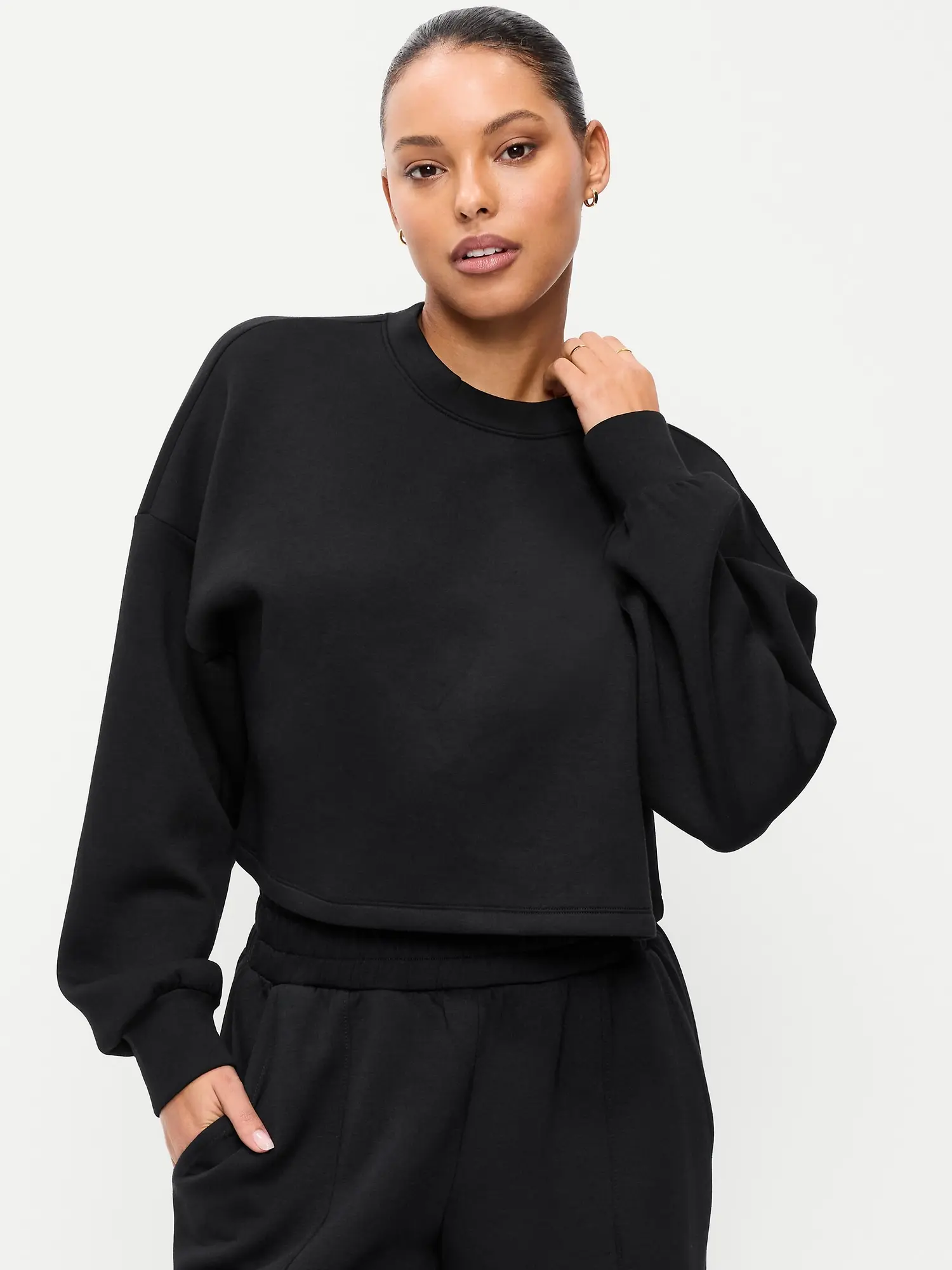 Old Navy Women's Bounce Fleece Crew-Neck Cropped Sweatshirt