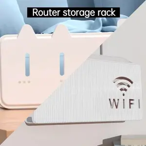 1pc Wall Mounted Storage Boxes Hole Free Storage wifi TV Set Top Box Router Shelf Home Storage Supplies