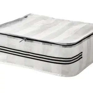 Pack of 2 - Gorsnygg Storage Case 22x19x7 – White/Clear Under bed Organizer for Clothes & Linens, Portable with Handle Boxes Bedding