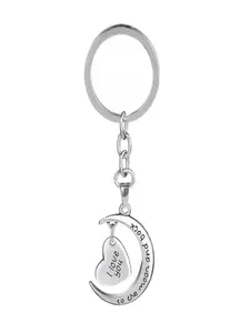 New I Love You to the Moon and Back Fashion Heart Moon Keychain, Cute Valentine's Day Gift, Stylish Accessory for Women and Men