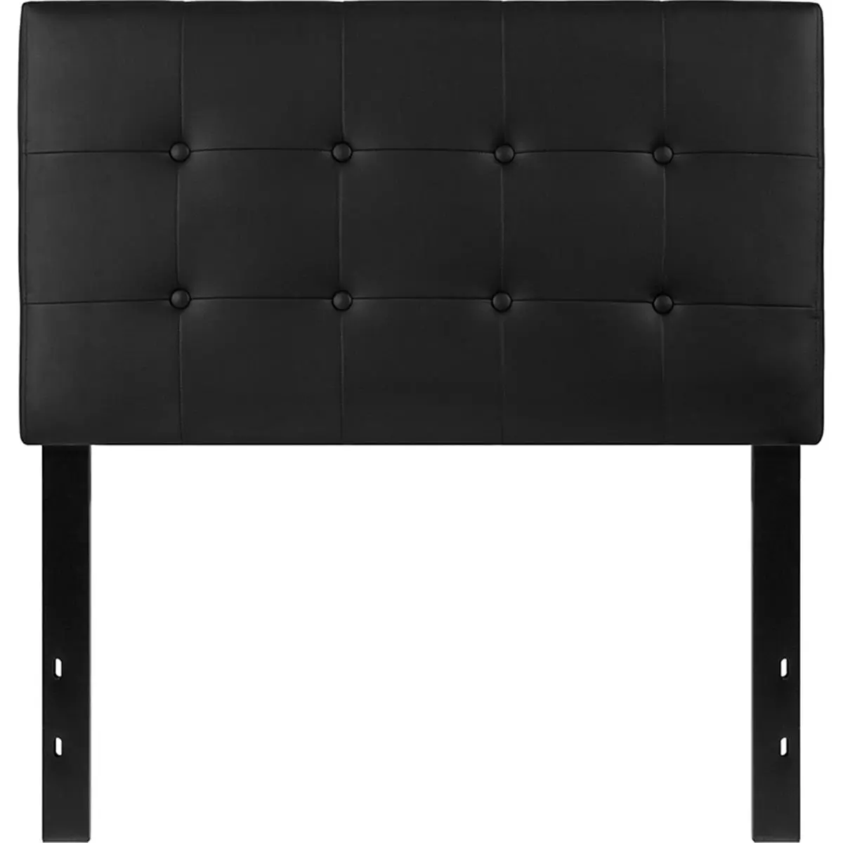 2 li212 MAIN Lennox Tufted Upholstered Twin-Size Headboard, Black Vinyl, Indoor Use