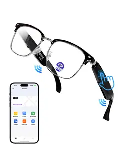 SIHUADON AI Smart Glasses, Bluetooth Glasses for Men & Women, Instant Recording Translation Glasses, Blue Light Blocking Glasses with Dual Speakers, voice assistant for Travel, Work, Business