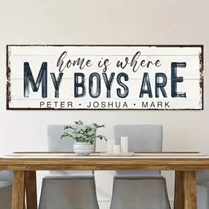 1PC Personalized Home Canvas Logo Home is My Person's Place Personalized Name Logo Home Wall Art Decoration Home Decoration Frameless Eid al Adha Mubarak