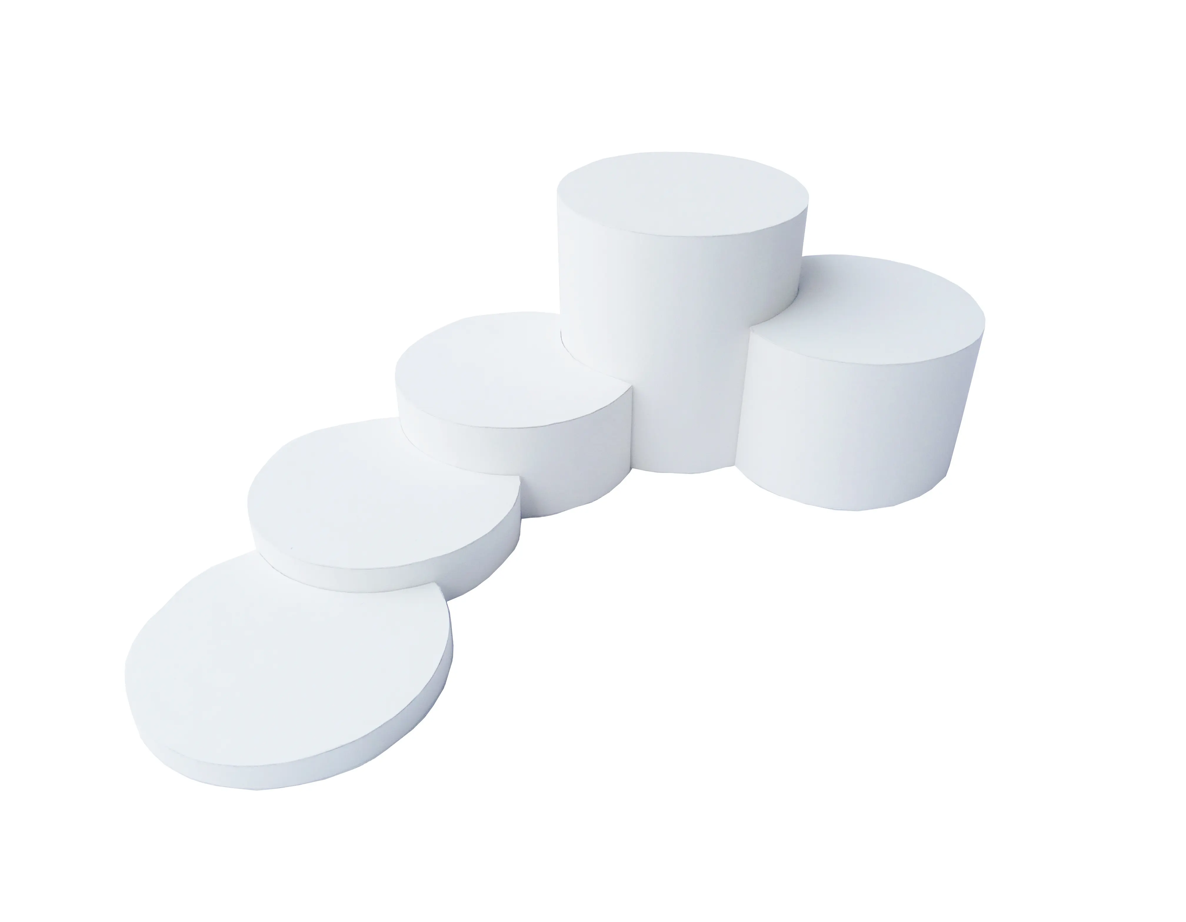 FixtureDisplays® White Round Display Stands Risers Glorifiers 4 Jewelry Display Necklace Ring Bracelet Set 13795