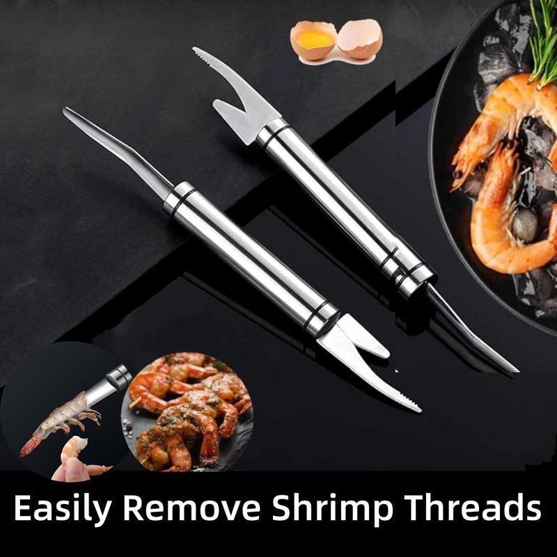 5 in 1 Multifunctional Shrimp Cleaner Knife, Portable Double-Headed Stainless Steel Shrimp Peeler, Professional Efficient Shrimp Deveiner Tool, Fish Scaler Seafood Sheller Cleaner, Easy Intestine Cleaning Tool, Seafood Tool for Kitchen, Utensils & Gadgets 5 in 1 Multifunctional Shrimp Cleaner Knife, Portable Double-Headed Stainless Steel Shrimp Peeler, Professional Efficient Shrimp Deveiner Tool, Fish Scaler Seafood Sheller Cleaner, Easy Intestine Cleaning Tool, Seafood Tool for Kitchen, Utensils & Gadgets