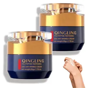 Qingling Face Cream Wrinkle Reducing Moisturizer with Polypeptides Skin Hydrating Cream  Pack of 2