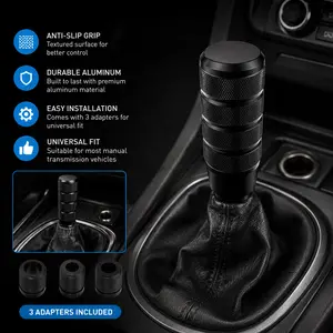 Universal Aluminum Weighted Shift Knob Manual Transmission Gear Shifter Lever Knob with 3 Thread Adapters M8 M10 M12 for Cars Trucks SUVs#WeightedShiftKnob #ShiftKnob #GearShiftKnob #ManualShiftKnob #AluminumShiftKnob Racing Interior Accessories.
