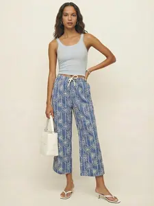 Pull On Floral Embroidered Pants