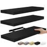 Sorbus 24-in 1-Layer Wooden Floating Shelf Organizer - 3-Piece Matte Rectangle Decorative Wall Shelves with Invisible Mounted Brackets, for Bedroom Storage, Jewelry Display, Decluttering Home