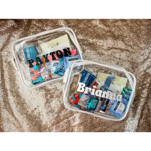 Customize Clear Makeup/Toiletry Bag for Bachelorette, Birthday, Parties, Bridal Party, Etc.