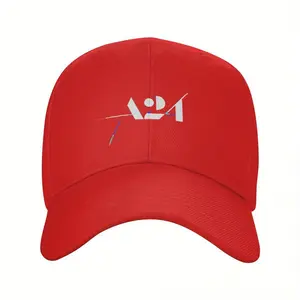 A24 Blue Baseball Cap, Durable Polyester Sporty Derby Hat with Colorful Logo for Men & Women