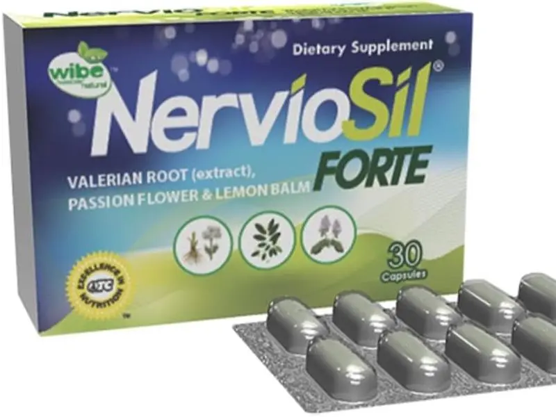 Nerviosil Forte Valerian Root Extract Supplement - 30 Capsules Natural Herbal Anxiety Relief Dietary Supplement, No Artificial Flavor