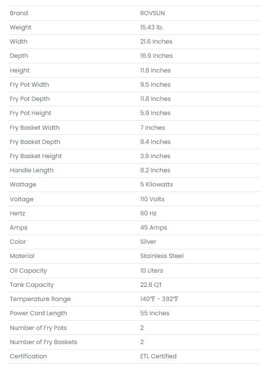 [ FLASH SALE ] ROVSUN 22.8 QT 110V 5000W Double Tank Electric Deep Fryer