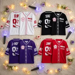 Kpop Group Bangtan Style Jersey, Custom Bangtan Boys Members Baseball Jersey For Army, Bangtan World Tour 2026 Merch Top, Bangtan Comeback 2026 Sports Vest