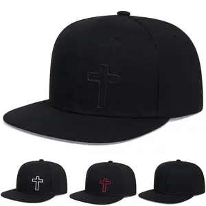 Unisex Cross Embroidery Hip-hop Hats Spring Autumn Outdoor Adjustable Casual Baseball Caps Sunscreen Hat