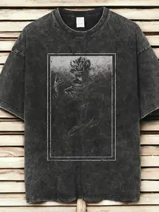 JJK Anime Sorcerer Character Inspired Unisex Vintage Washed Graphic T Shirt, Anime Merch, Anime Shirt, Trendy Shirts, Anime Graphic Tee, Gift For Her