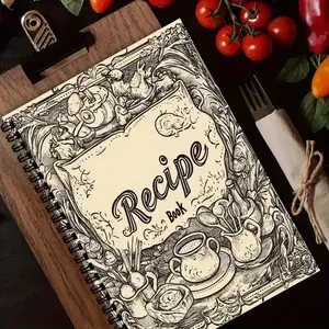 A5 Spiral Recipe Book Dessert Planner Personalized Notebook Coil Hand Account, Customizable Cooking Journal, Perfect for Baking Enthusiasts