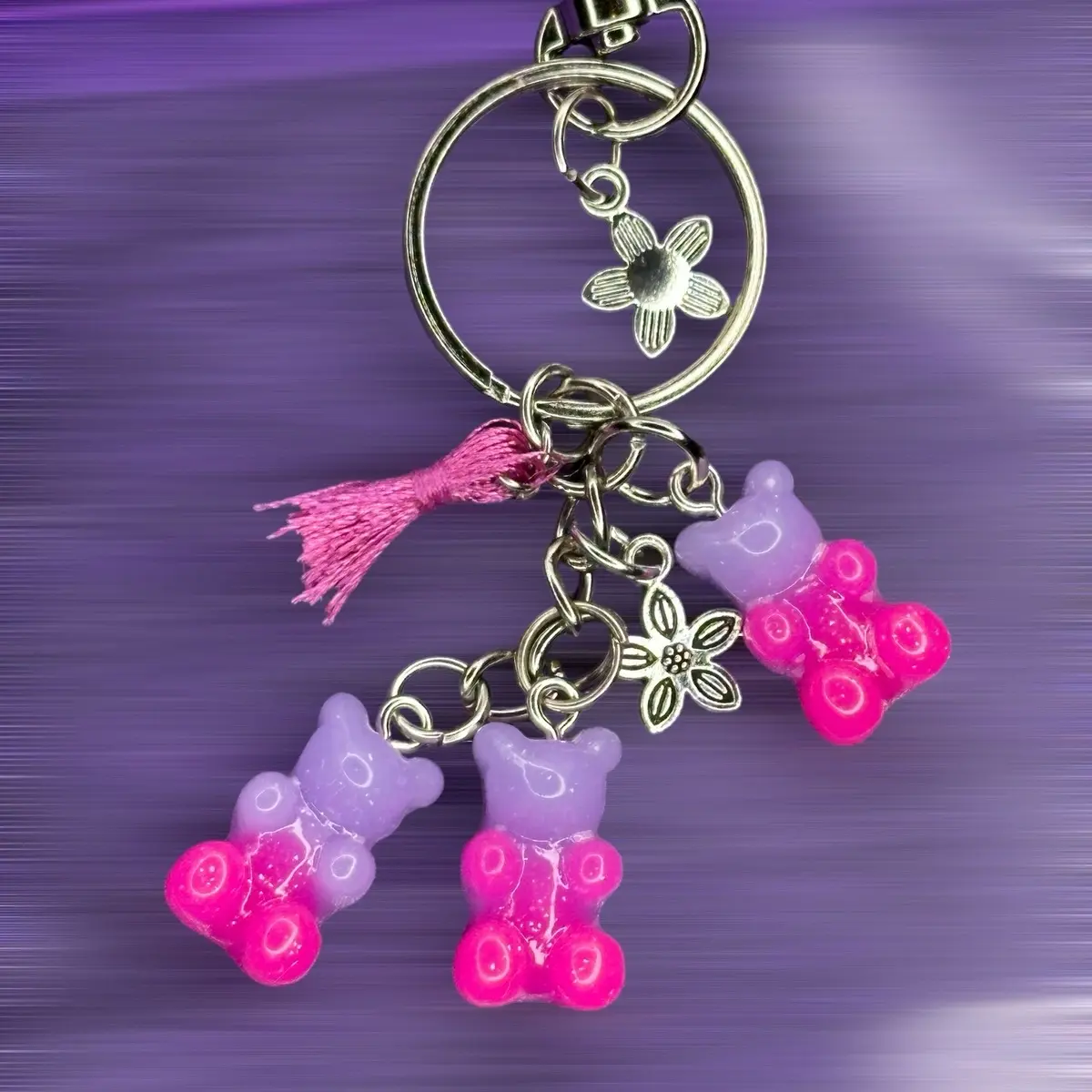 Gummy, bear keychains, each with 2 charms