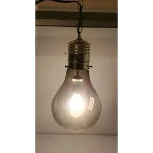 Vintage Giant Glass Light Bulb Hanging Lamp Novelty Swag Light