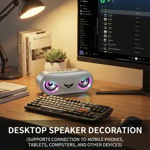 Desktop speaker, dual RGB lights, compatible with multiple devices, dual speaker design, suitable for desktop ornaments, computer ornaments, the perfect gift for your boyfriend Hifi Stereo Surround Sound Aesthetic Audio