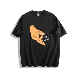 You Looked Made You Look Circle Finger Game Ok Hand Prank T Shirt Vintage Print on Demand Camisas Streetwear Unisex Summer Casual Top