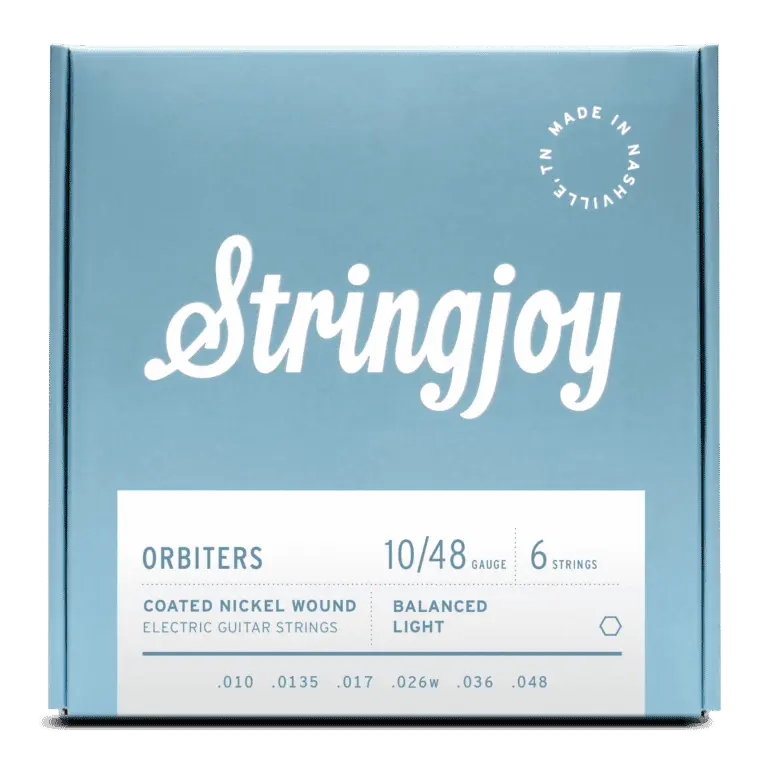 Stringjoy Orbiters 10-48 Balanced Tension Light Coated Nickel Wound Electric Guitar Strings, Versatile Coated Finish Music Accessory
