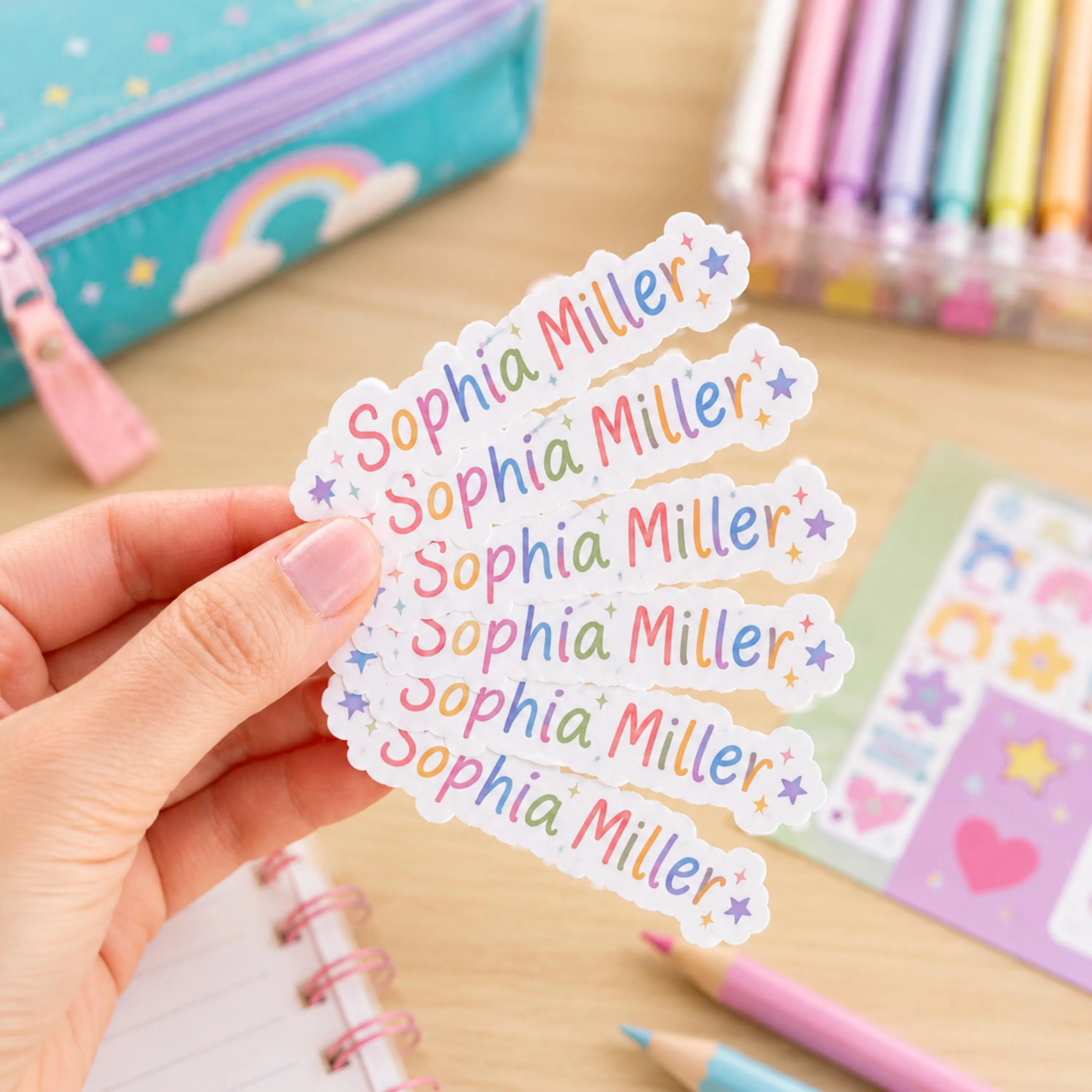 1 Custom Name Label for Kids, Waterproof School Sticker, Personalized Name Decal