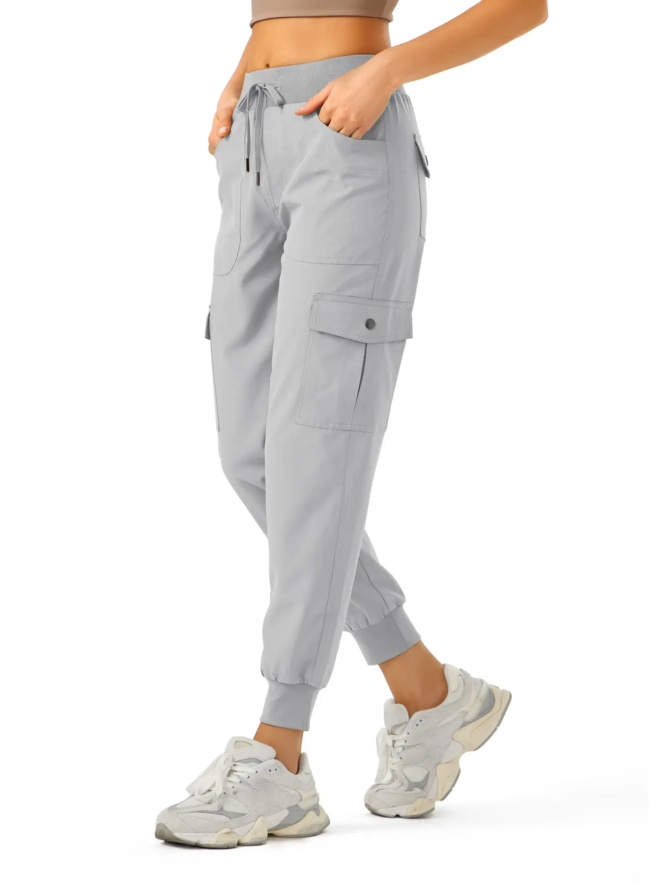 Women Multi Pocket Cargo Joggers Quick Dry Breathable Elastic Waist Ankle Cuff Outdoor Hiking Casual Pants outfit polyester movement womenswear