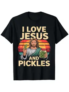 I Love Jesus And Pickles Shirt Cucumber Jesus Pickles T-Shirt