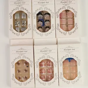 Factory Free Samples Beautiful French Toe Nail Designs 2025 Press on Nails Toes Artificial Fingernails for Gift