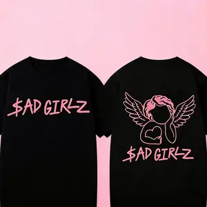 Junior H x Anti Social Club Hoodie Sad Girlz Collection Double-sided Graphic Sweatshirt Soft Fleece Lining Unisex Streetwear Trendy Casual Wear