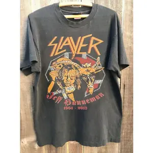 Slayer Band Tour Shirt Rare Design Charcoal Color Unisex Shirt S-5XL