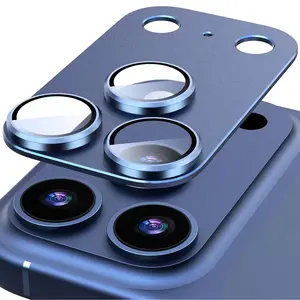 1pc Metal Ring Protective Camera Lens Protector For iPhone 17 Pro Max/17 Pro, Cellphone, 9H+ Hardness,Ultra HD,Anti-scratch,Anti-fingerprint,Full Coverage Tempered Glass Camer Lens Protector,Easy To Install,Case-Friendly