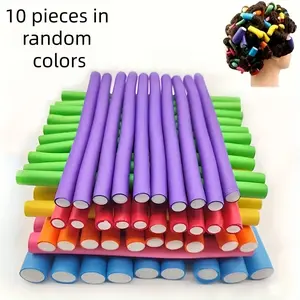 10pcs Soft No-Heat Curlers, DIY Hair Styling Tools, Foam Rollers for Easy Hairstyles, Random Colors, Perfect for Home Use