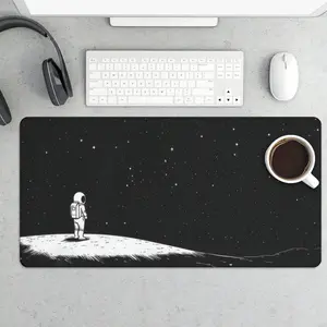Astronaut Pattern Mouse Pad, Non slip Washable Rubber Base Thick & Comfortable Desk Mat for Laptops, Keyboards & Office Use