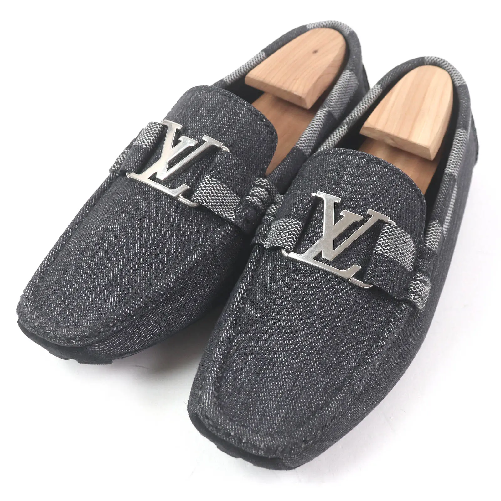 Pre-owned Louis Vuitton Denim Small Leather Goods LV Hockenheim Line Driving Shoes