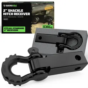 Rhino USA Shackle Hitch Receiver (Fits 2" Receivers Hitches) Connect Your Rhino Tow Strap for Vehicle Recovery for Trucks, Jeep, Toyota